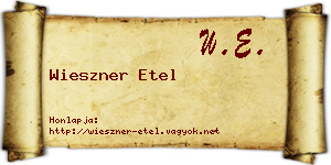 Wieszner Etel névjegykártya